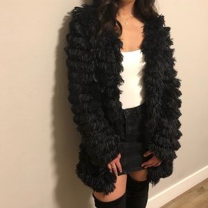 Black fur jacket